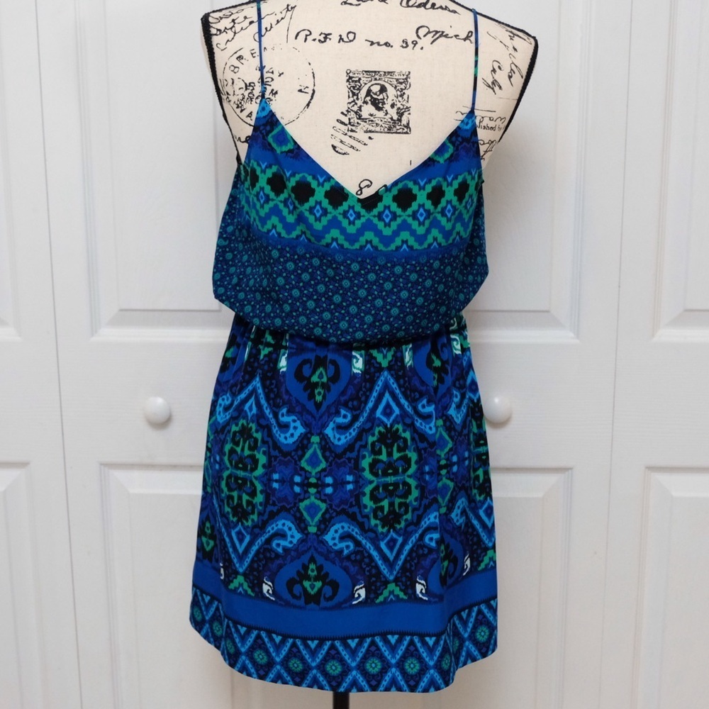 EXPRESS Dark Flower Mini Dress with Sheer details Whimsigoth - Picture 7 of 10